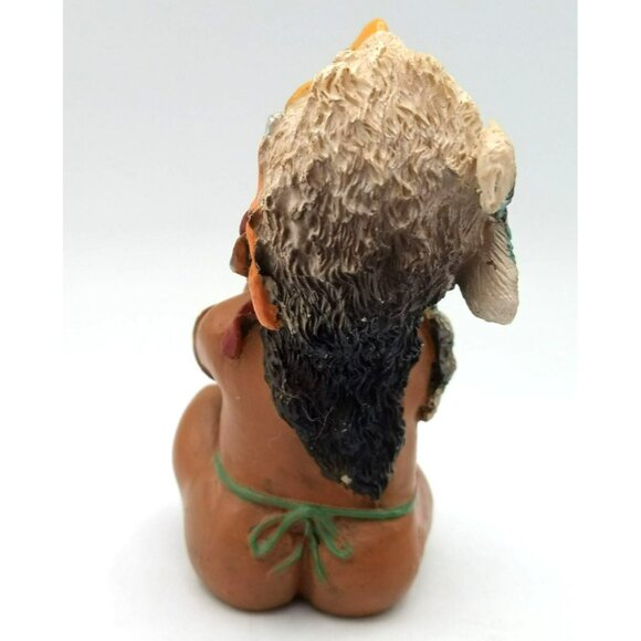 Native American Baby Wearing Eagle Headdress Feather 3.25 Inch Vintage Figurine - Picture 4 of 14